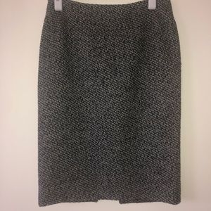 Wool Black/White Pencil Skirt